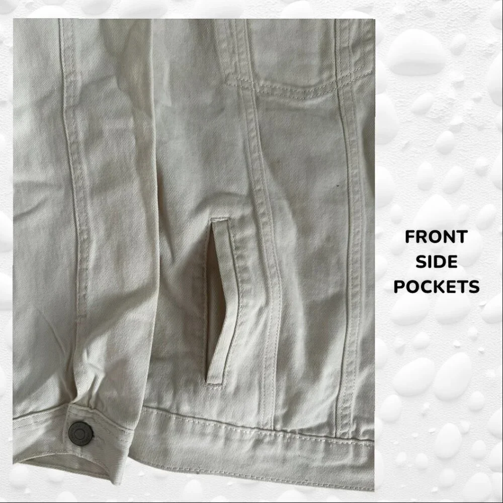 Off White Denim Jacket Boyfriend Fit M - NWT - Picture 4 of 9